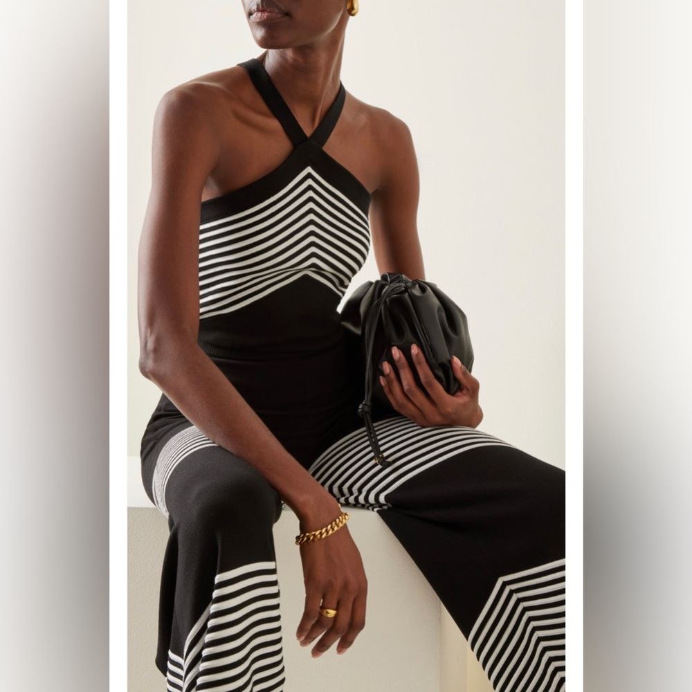 Carolina Herrera
Chevron Silk-Blend Halter Top
